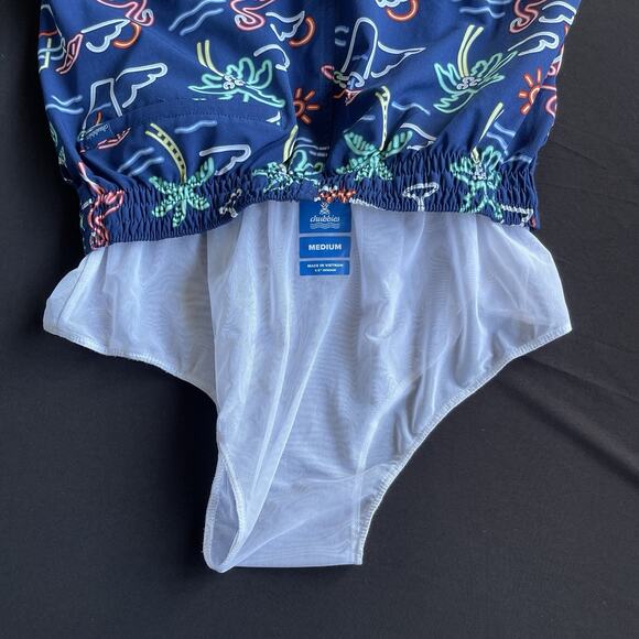 Chubbies Neon Lights Mens Swim Trunks Medium Blue Lined 5.5" Inseam - Picture 4 of 9
